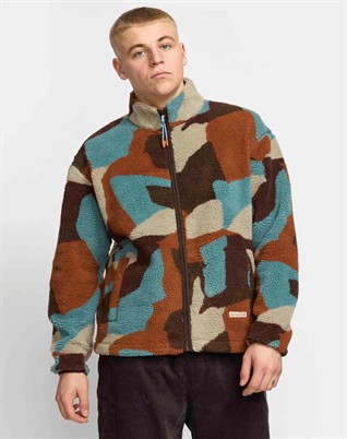 Printed Teddy Jacke - Brown